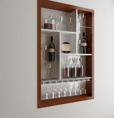 tủ rượu âm tường cho không gian phòng nhỏ
